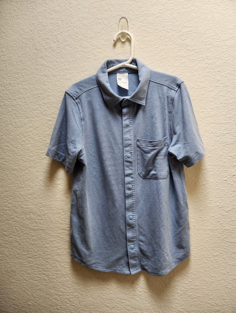 Boys' Short Sleeve Textured Woven Shirt Medium